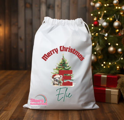 Personalised Christmas Santa Sack Christmas Australian Animals / Custom Name Christmas Gift Bag / Reuseable Christmas Toy Bag For Kids