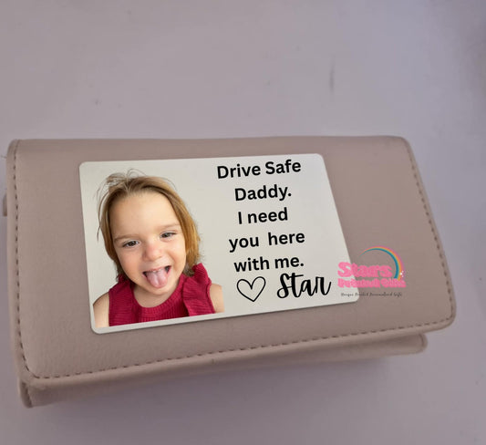 Custom Photo Wallet Card,  Personalised Message Wallet Insert, Father's Day, For Pop - Drive Safely
