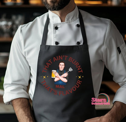 Personalised Dad Chibi Apron, Father's Day Gift, Funny BBQ Cooking Gift For Dad-Burnt Flavour
