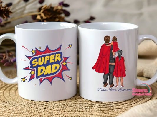 Super Dad  Personalised Mug, Custom Personalised Father's Day Gift, Custom Mug.