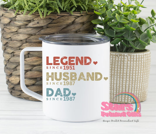 Milestone Dad Camping Mug, Custom Personalised Father's Day Camping Gift, Custom Mug.