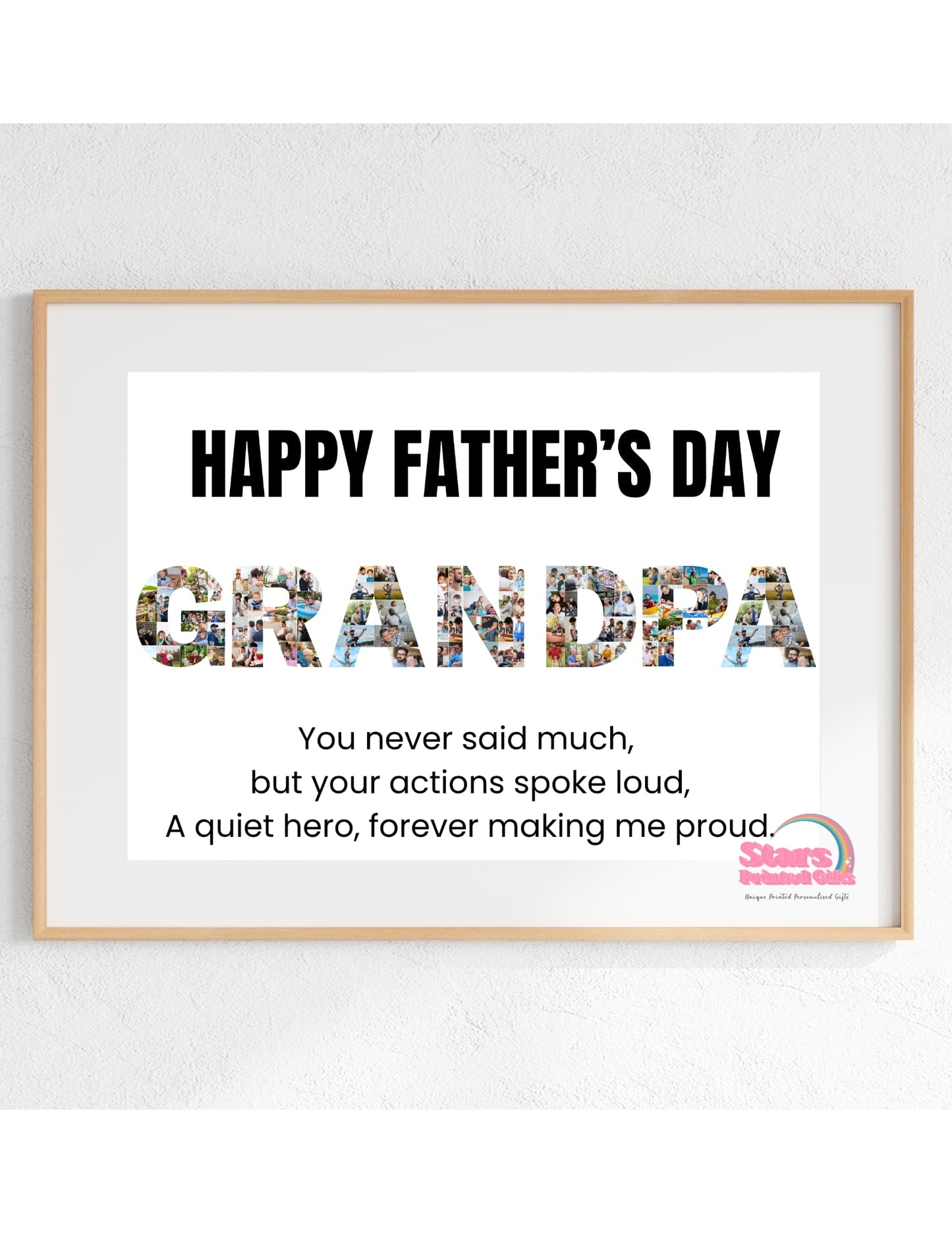 Photo Dad-Grandpa-Pop-Daddy Digital Print, Custom Personalised Artwork, Custom Personalised Print.