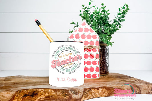 Personalised Teacher Ceramic Pencil Pot | Custom Teacher Desk Organiser | Teacher Gift | Personalised Teacher Desk Decor