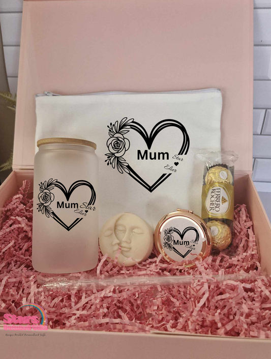 Mothers Day Gift Hamper, Personalised Small Gift Pack With Libby Glass