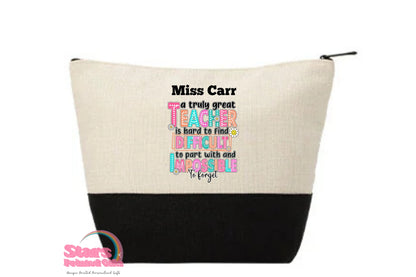 Personalised Teacher Zipped Tote Bag | Eco Friendly Reusable Teachers Bag | Custom Gift for Teachers- Teacher