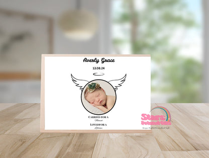 Personalised Wooden Mini Keepsake Box | Custom Name & Photo Trinket Box | Small Memory Box for Baby- Memorial Keepsake