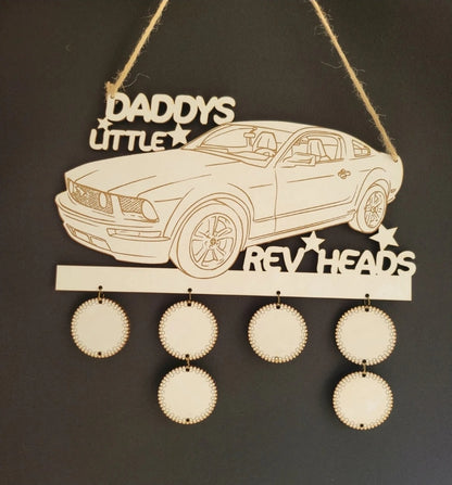 Daddy's/ Pops  Little Rev Heads Wall Hanger, Custom Wood Sign,Personalised Wall Sign