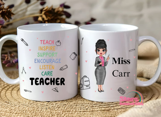 Personalised Teacher Mug , Unique Teacher Gift, Coffee Cup for Teacher Appreciation Gift, Male Teacher Gift.